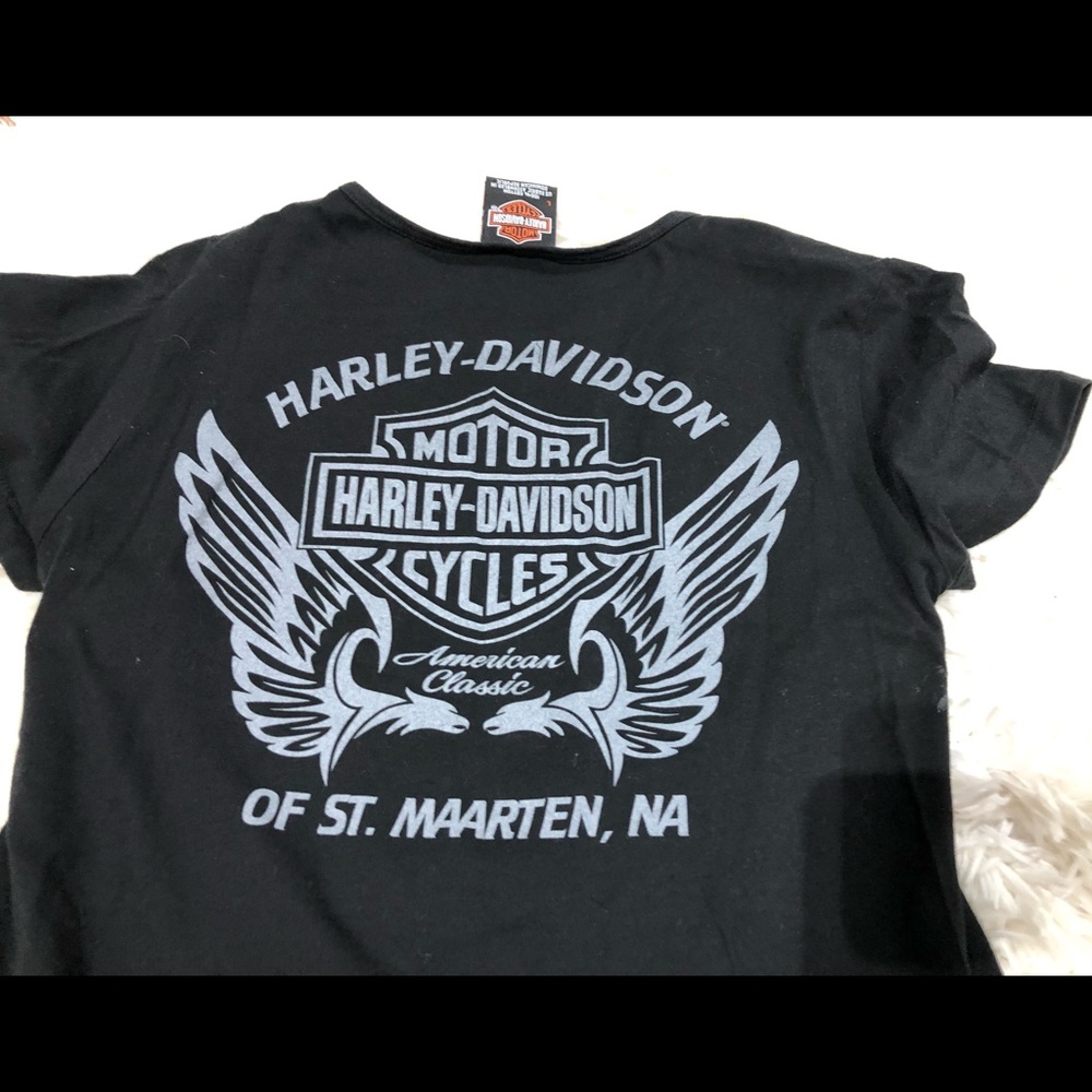 COPY - Harley Davidson rhinestone scull & writing ALL  BLING!! From St Maarten!…
